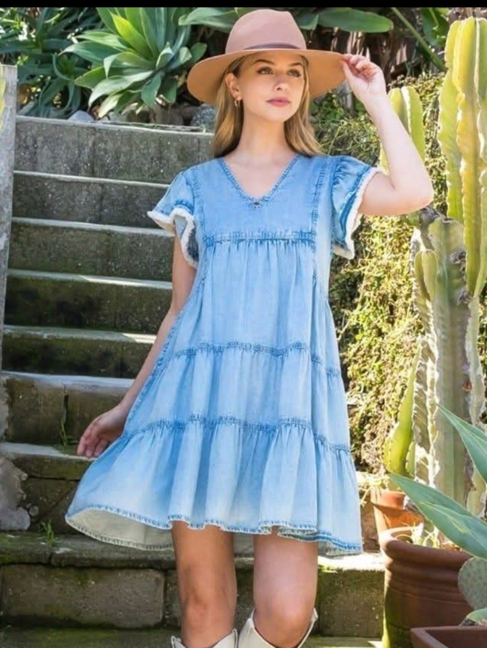 THML Light Blue Denim Blouse - XS